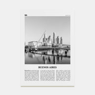 Buenos Aires Travel B&W No 3 Poster