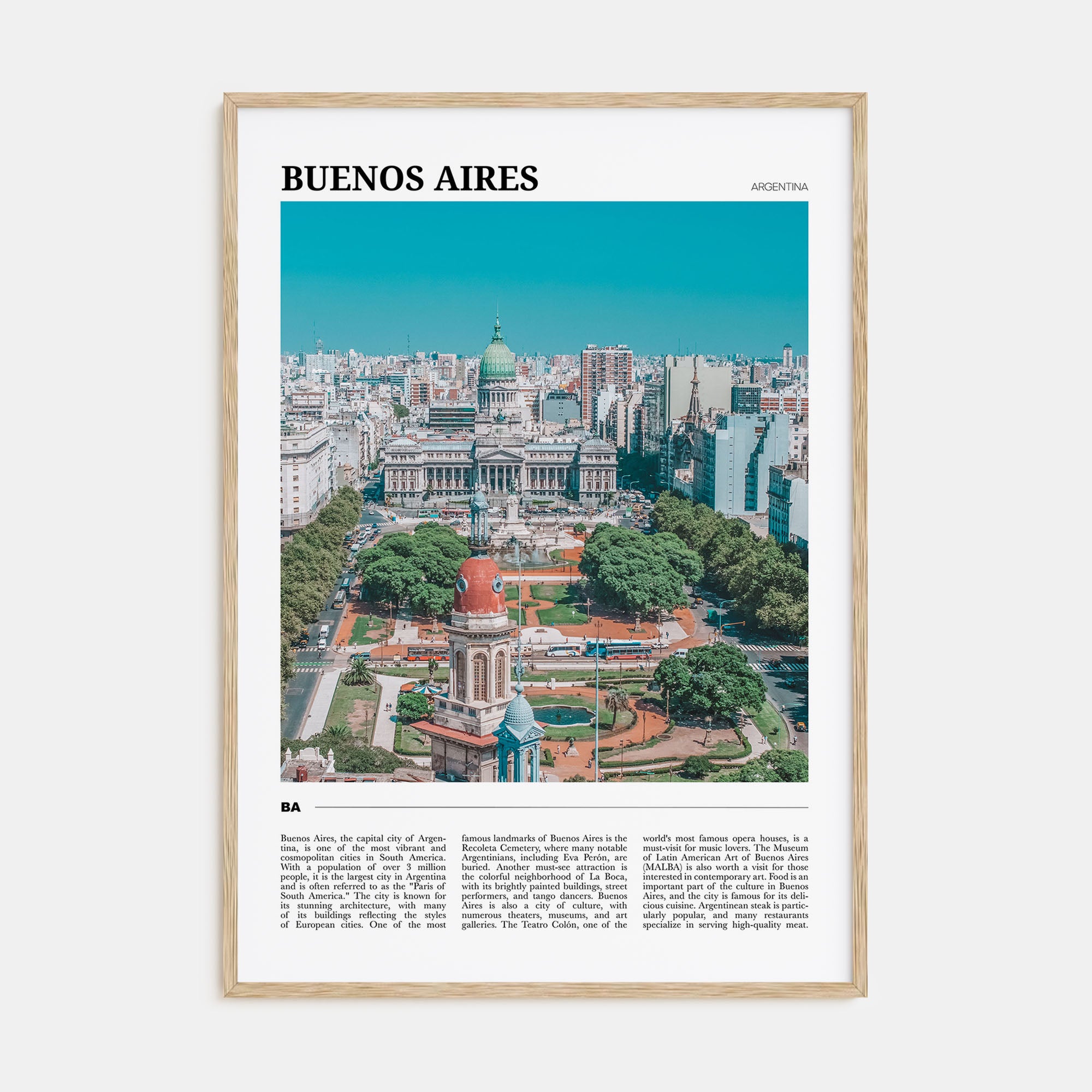 Buenos Aires Travel Color Poster