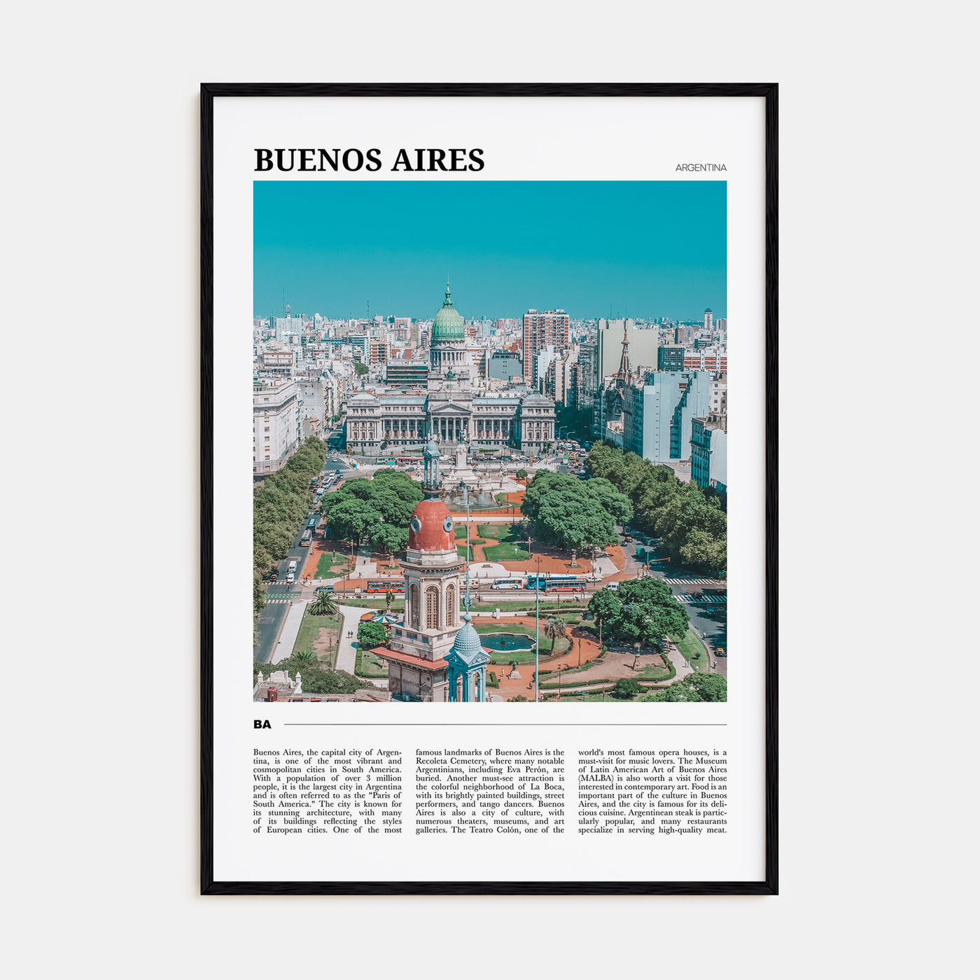 Buenos Aires Travel Color Poster