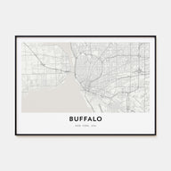 Buffalo Map Landscape Poster