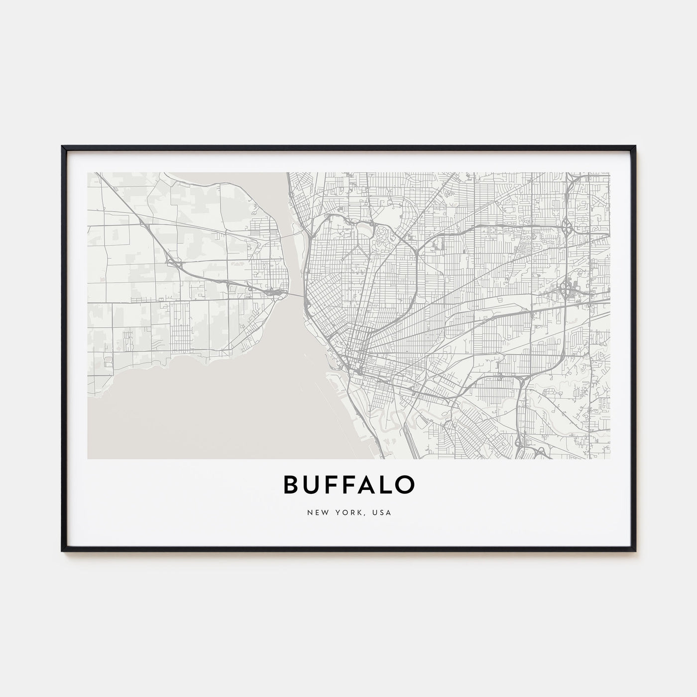 Buffalo Map Landscape Poster
