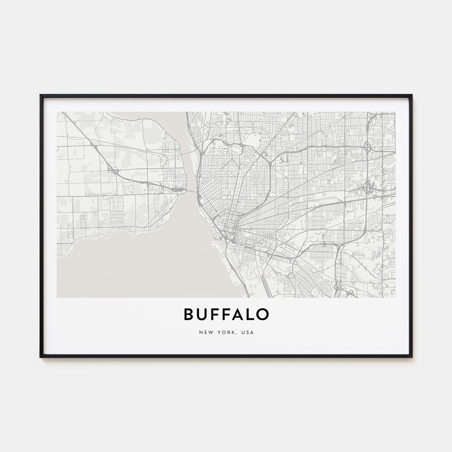 Buffalo Map Landscape Poster