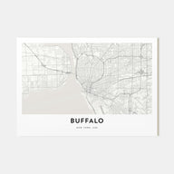 Buffalo Map Landscape Poster