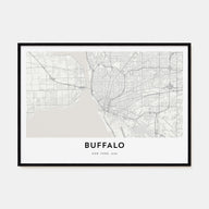 Buffalo Map Landscape Poster