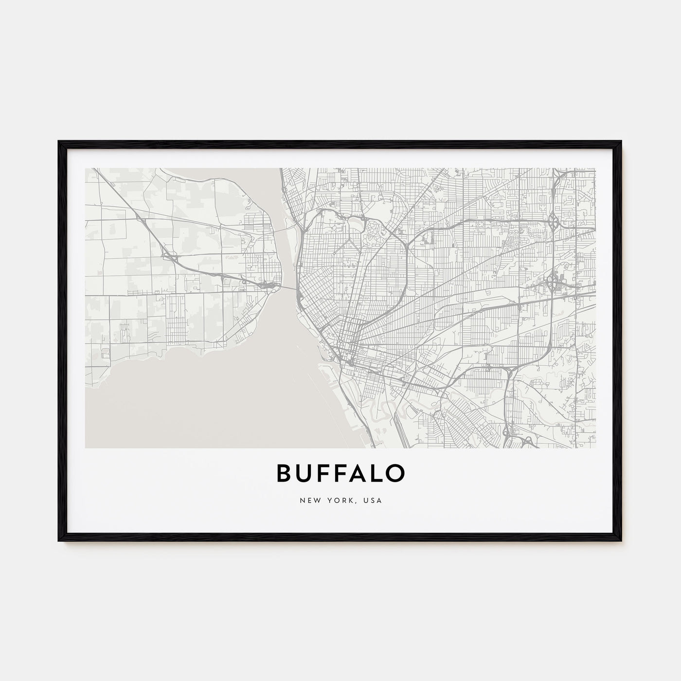 Buffalo Map Landscape Poster
