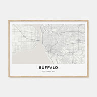 Buffalo Map Landscape Poster