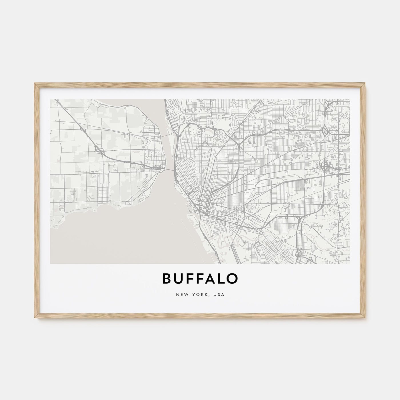 Buffalo Map Landscape Poster