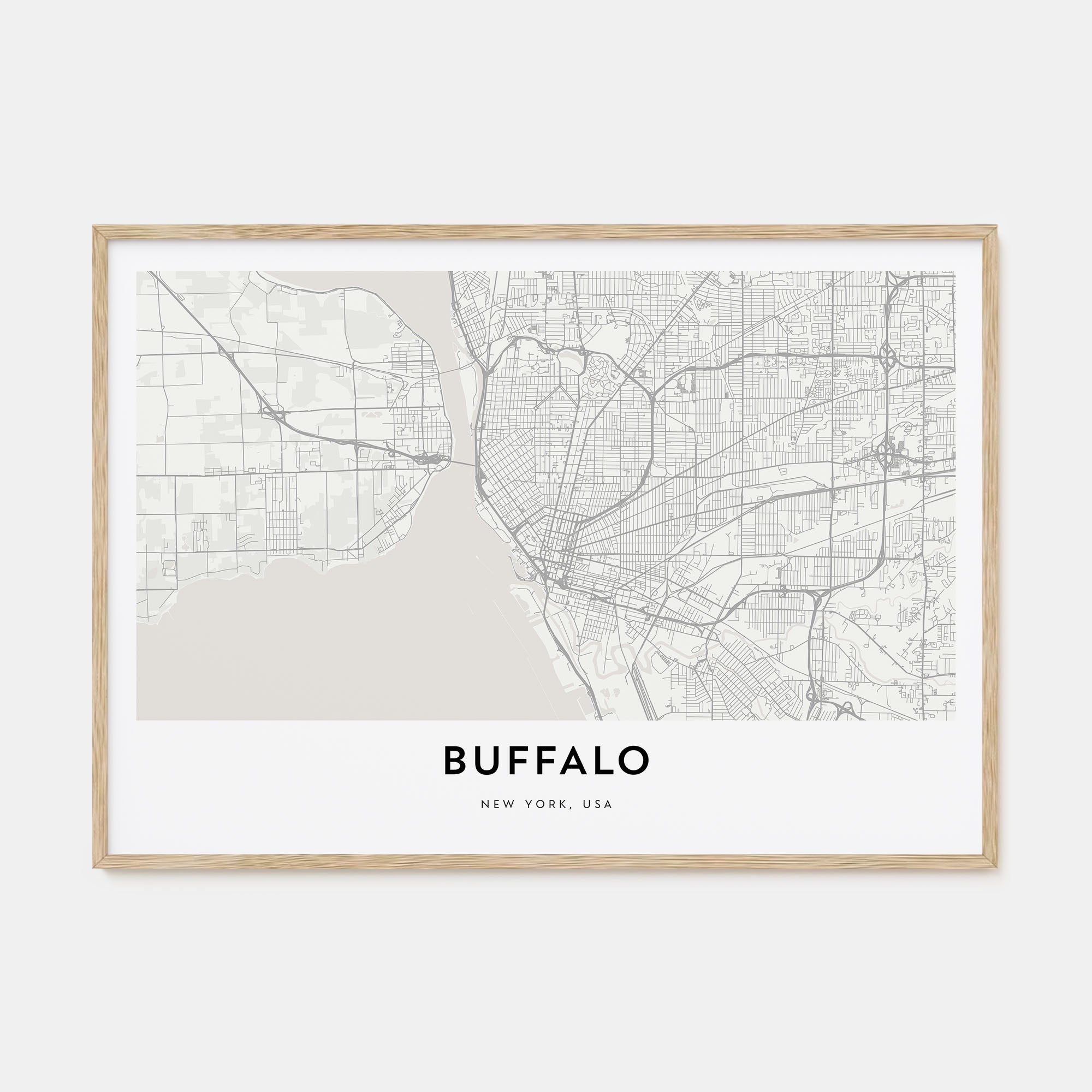 Buffalo Map Landscape Poster
