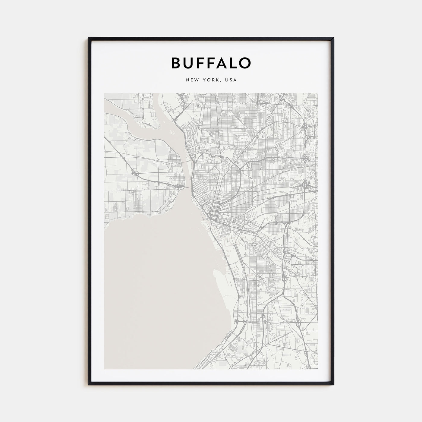 Buffalo Map Portrait Poster