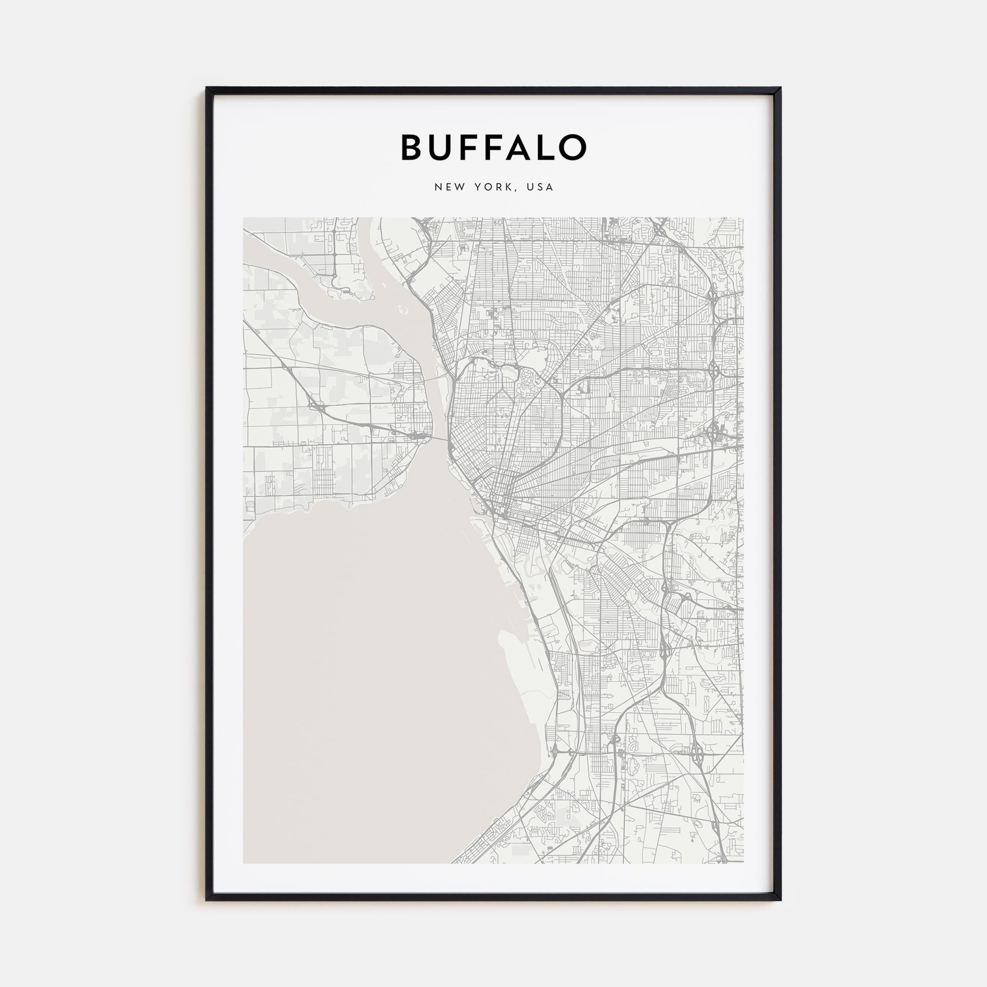 Buffalo Map Portrait Poster