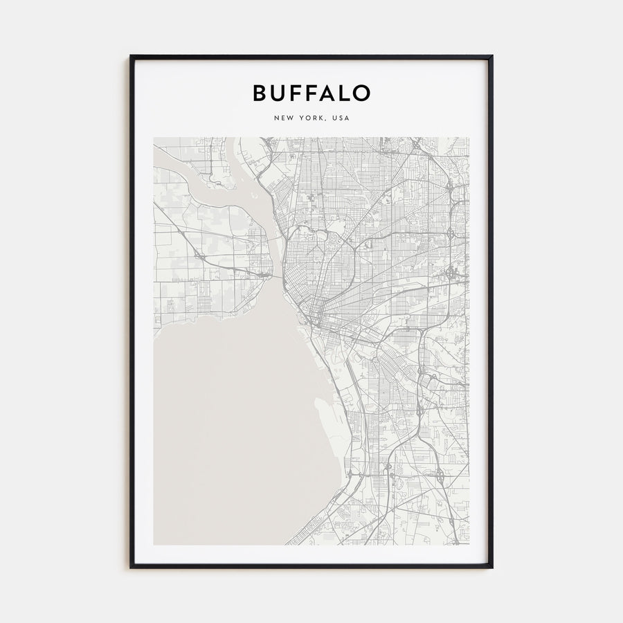 Buffalo Map Portrait Poster