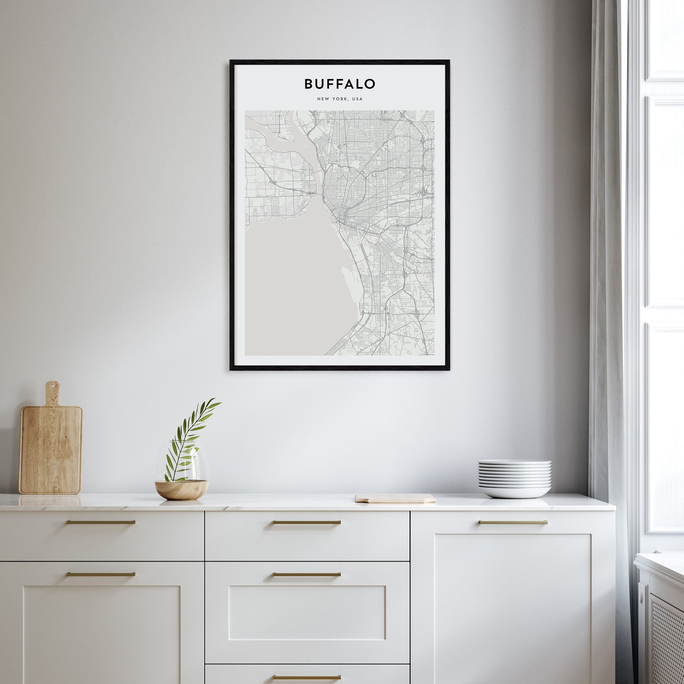 Buffalo Map Portrait Poster