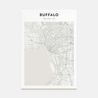 Buffalo Map Portrait Poster