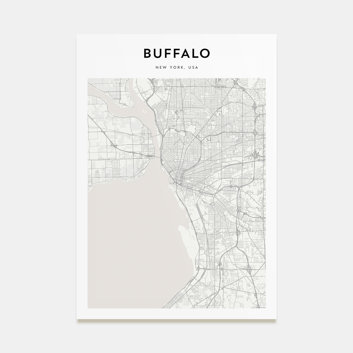Buffalo Map Portrait Poster