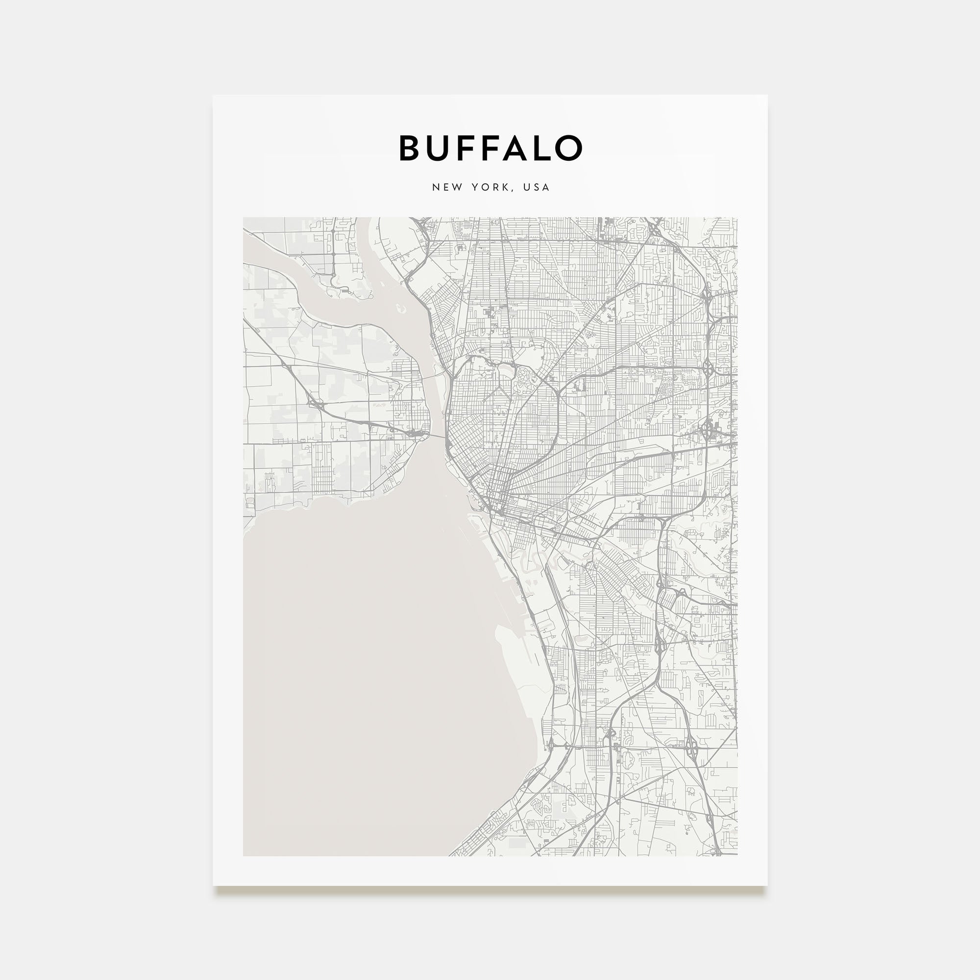 Buffalo Map Portrait Poster