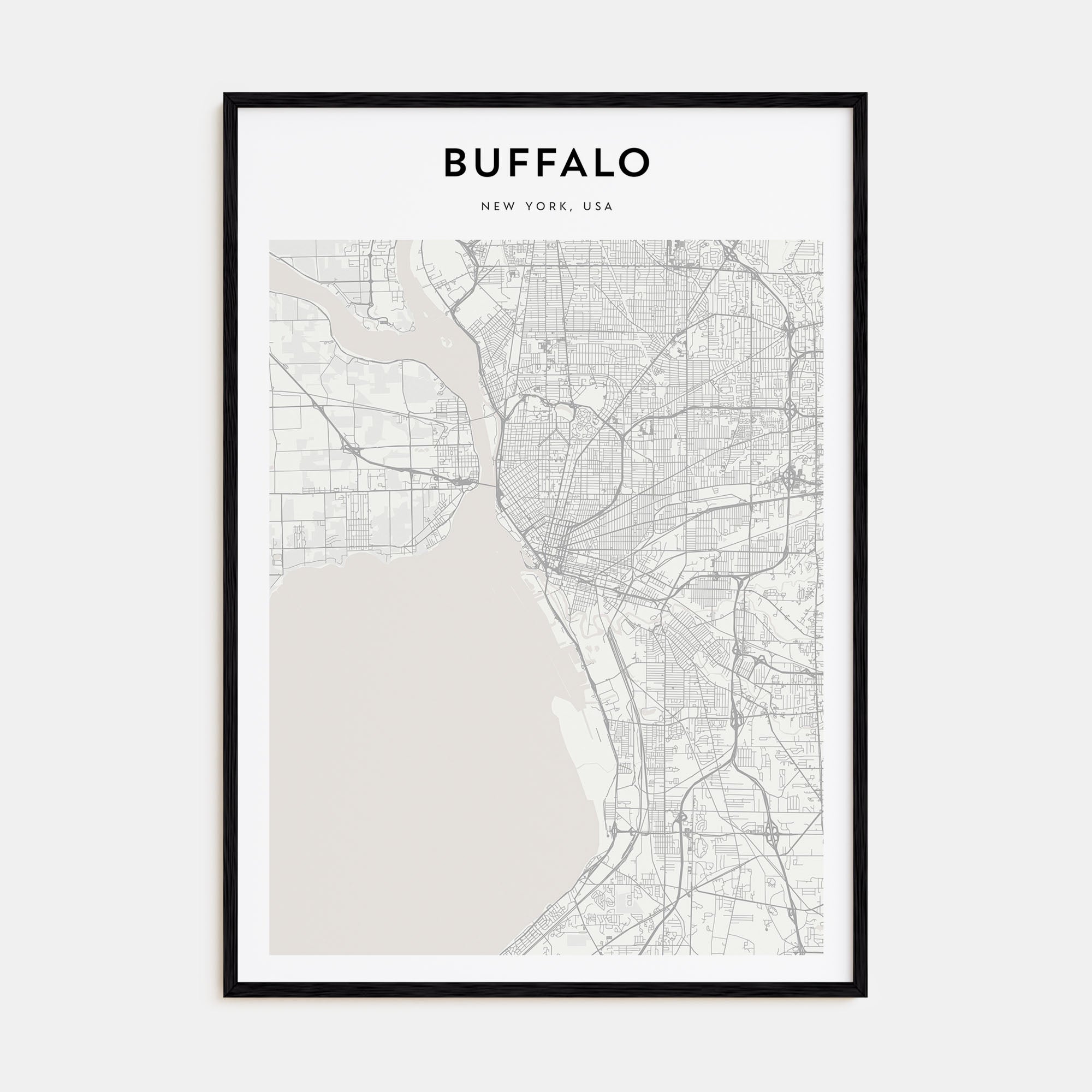 Buffalo Map Portrait Poster