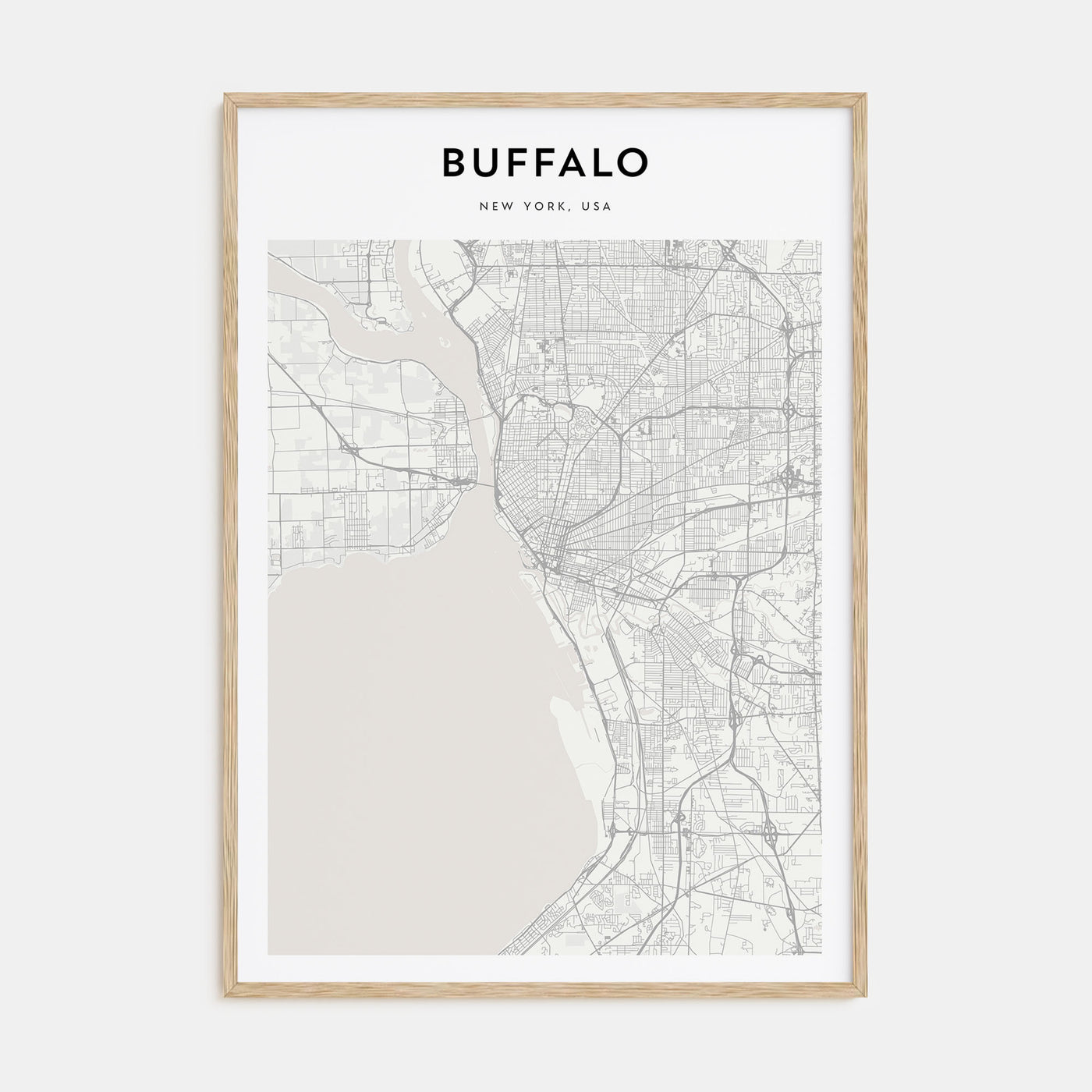 Buffalo Map Portrait Poster