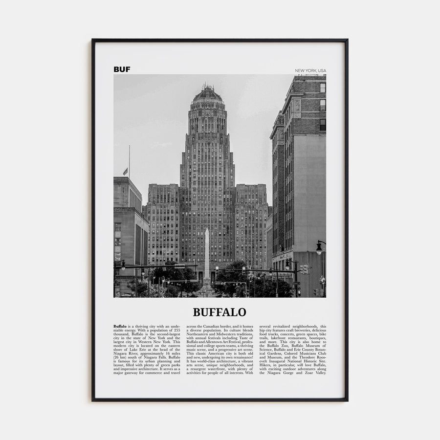 Buffalo Travel B&W No 1 Poster