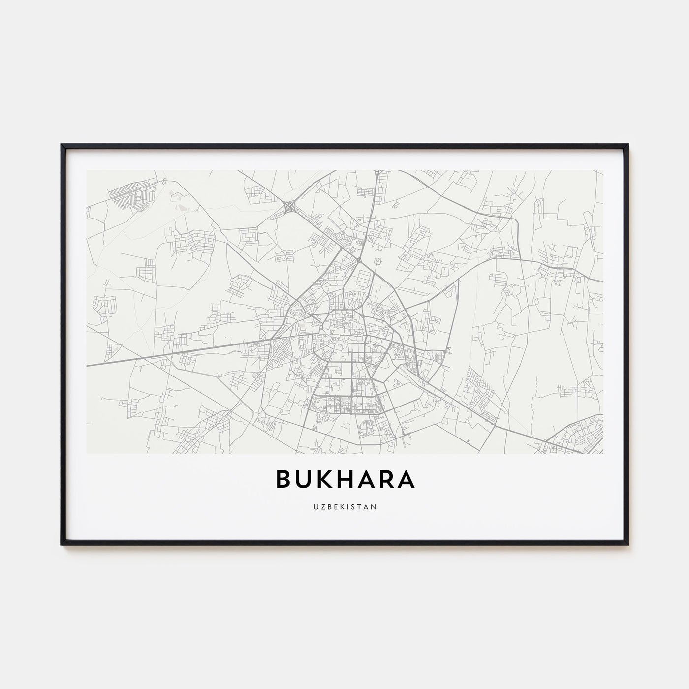 Bukhara Map Landscape Poster