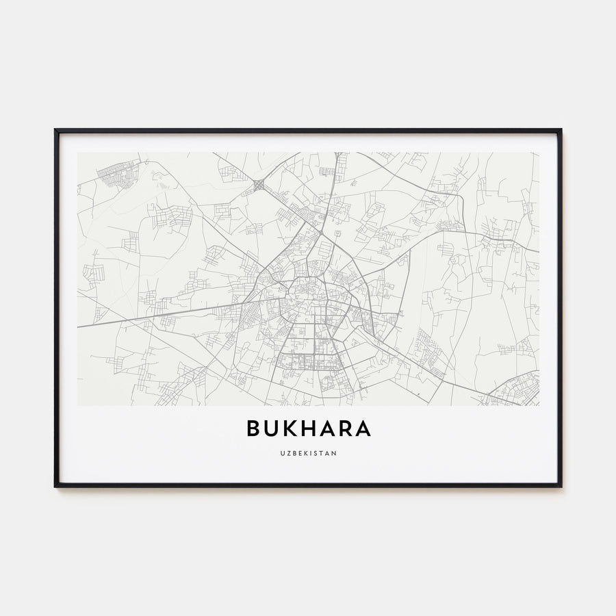 Bukhara Map Landscape Poster