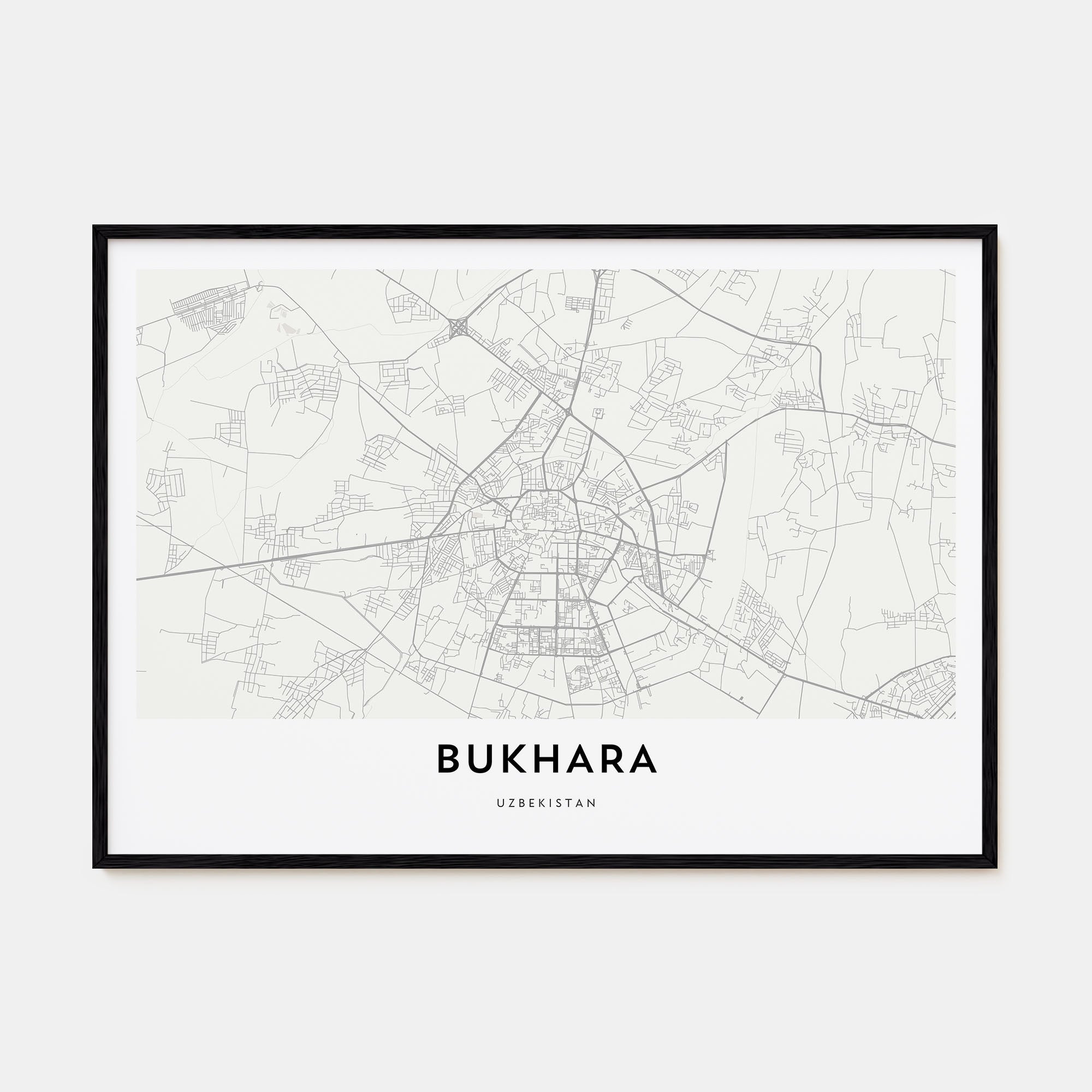 Bukhara Map Landscape Poster