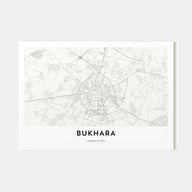 Bukhara Map Landscape Poster