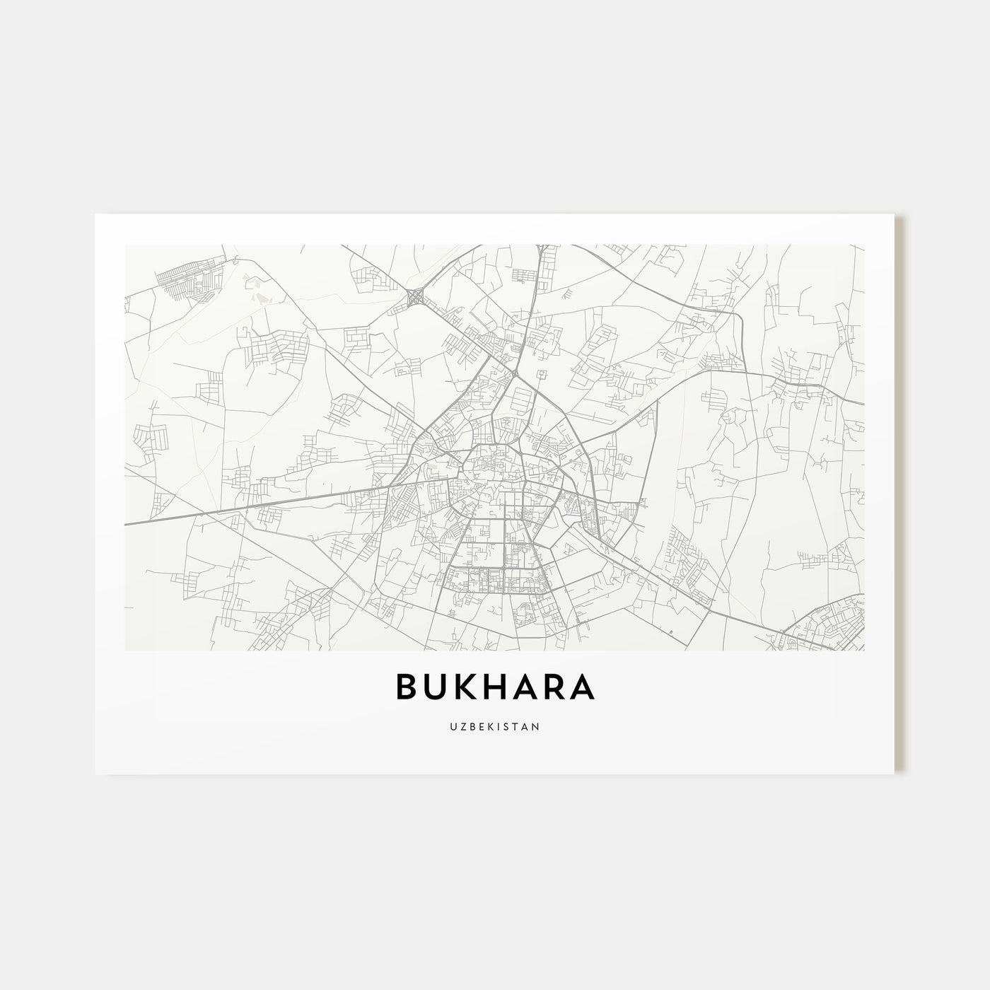 Bukhara Map Landscape Poster
