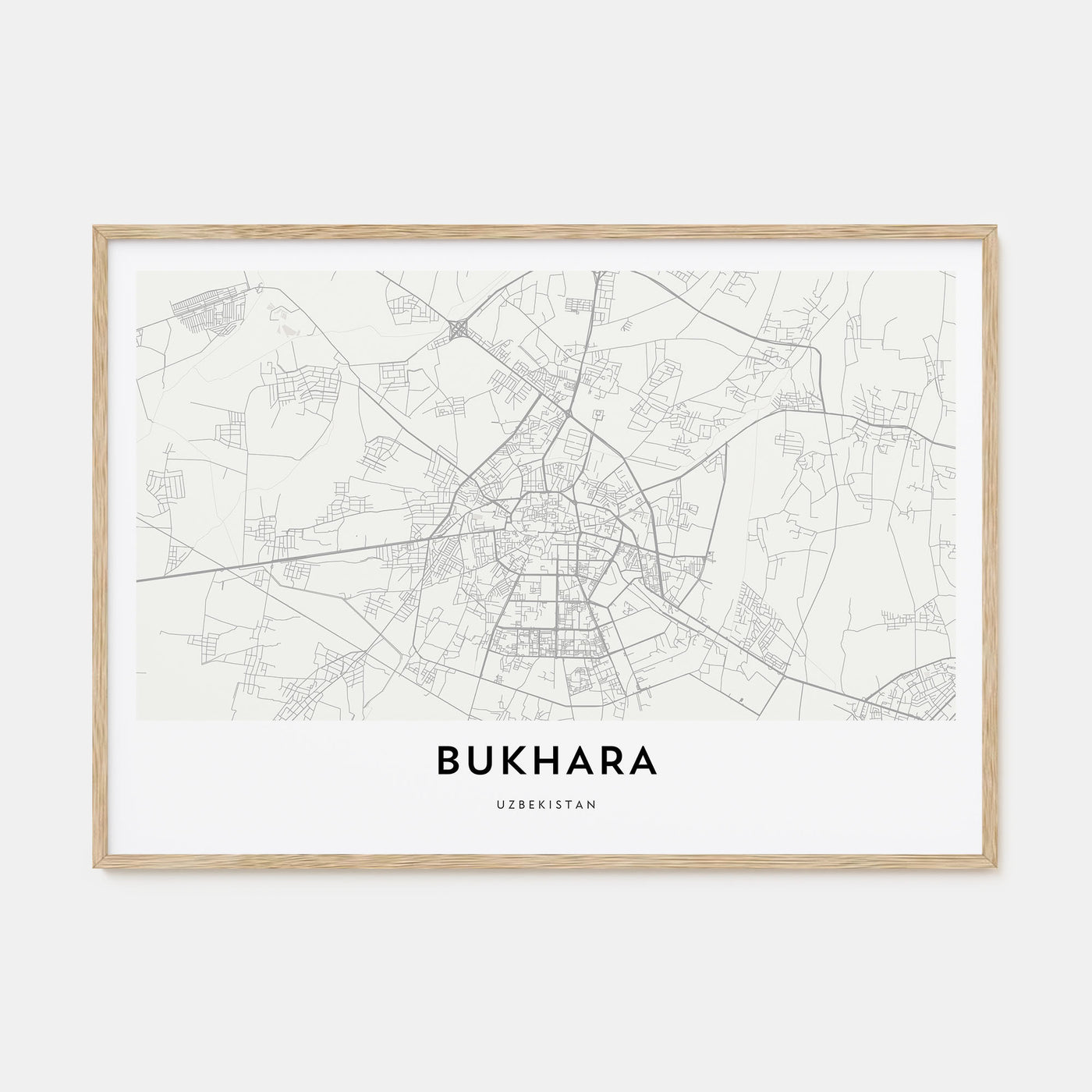 Bukhara Map Landscape Poster
