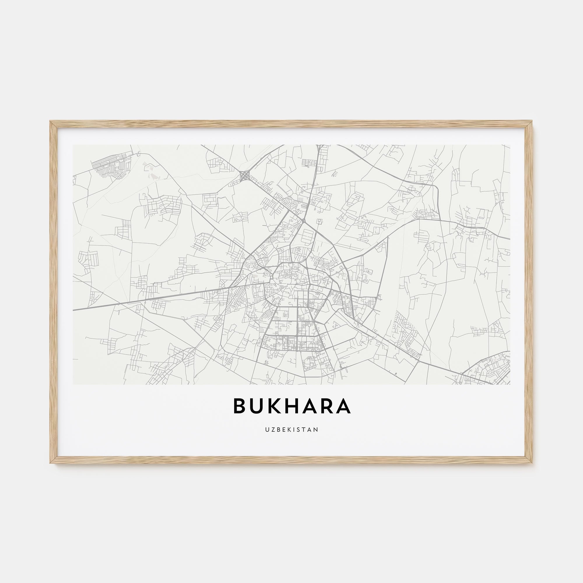 Bukhara Map Landscape Poster