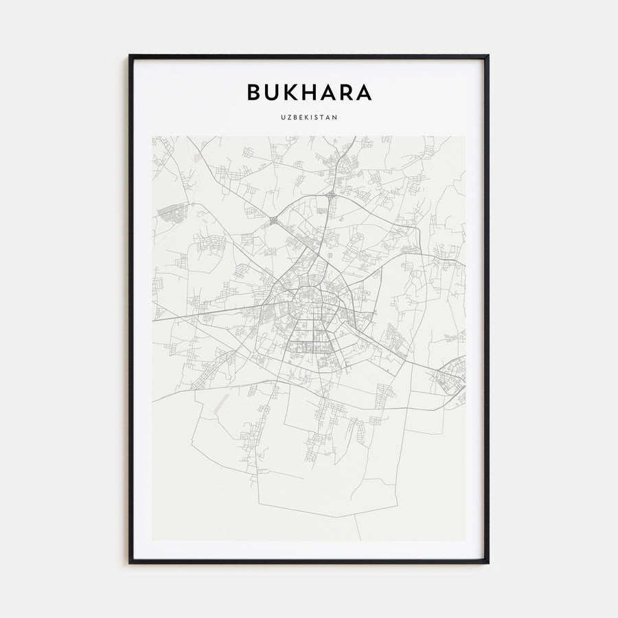 Bukhara Map Portrait Poster
