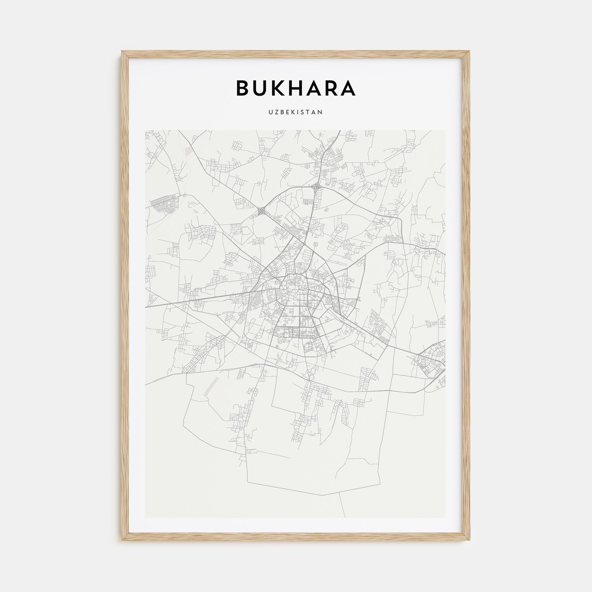 Bukhara Map Portrait Poster