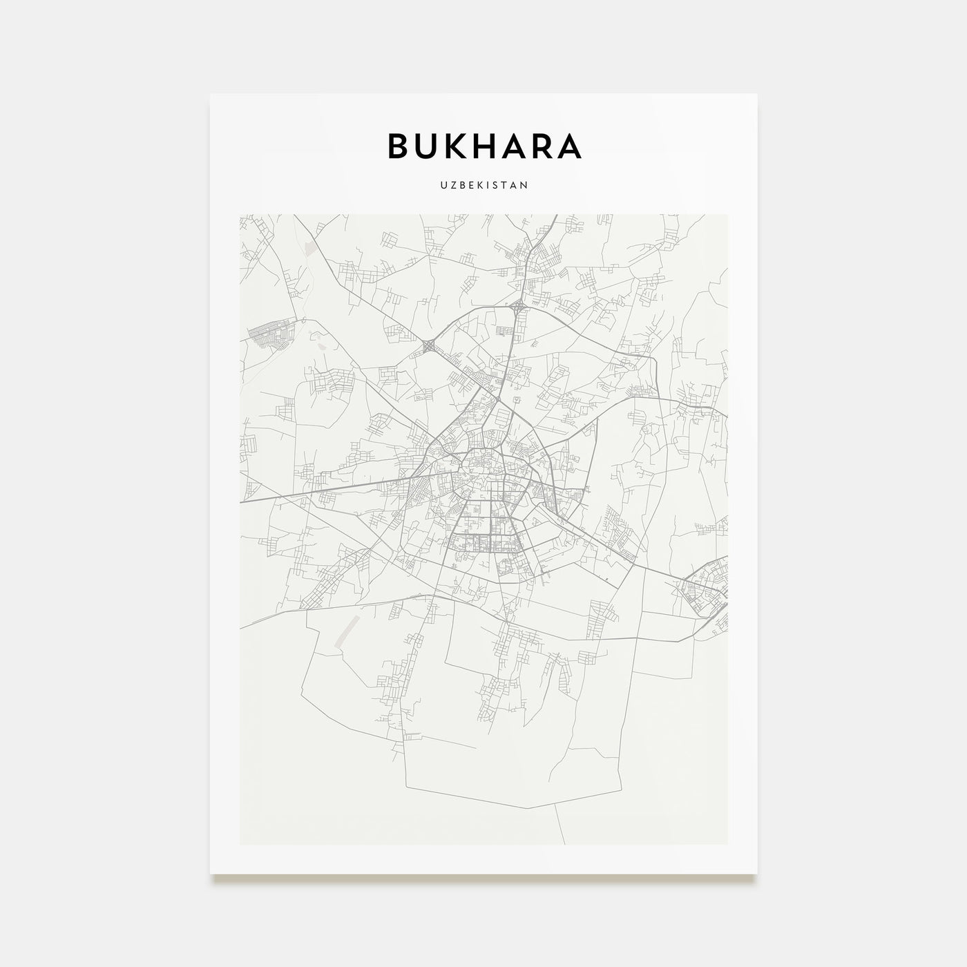 Bukhara Map Portrait Poster