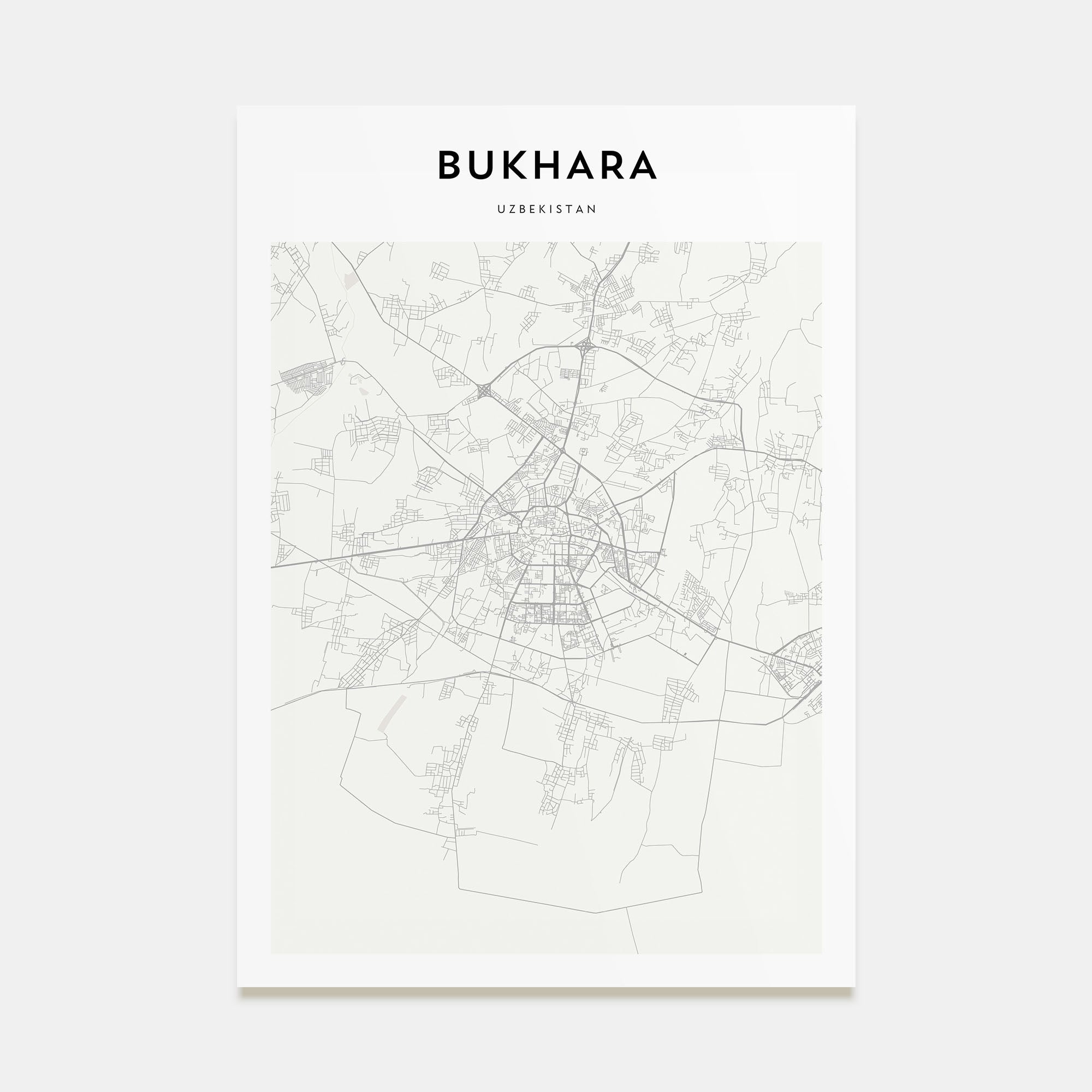 Bukhara Map Portrait Poster