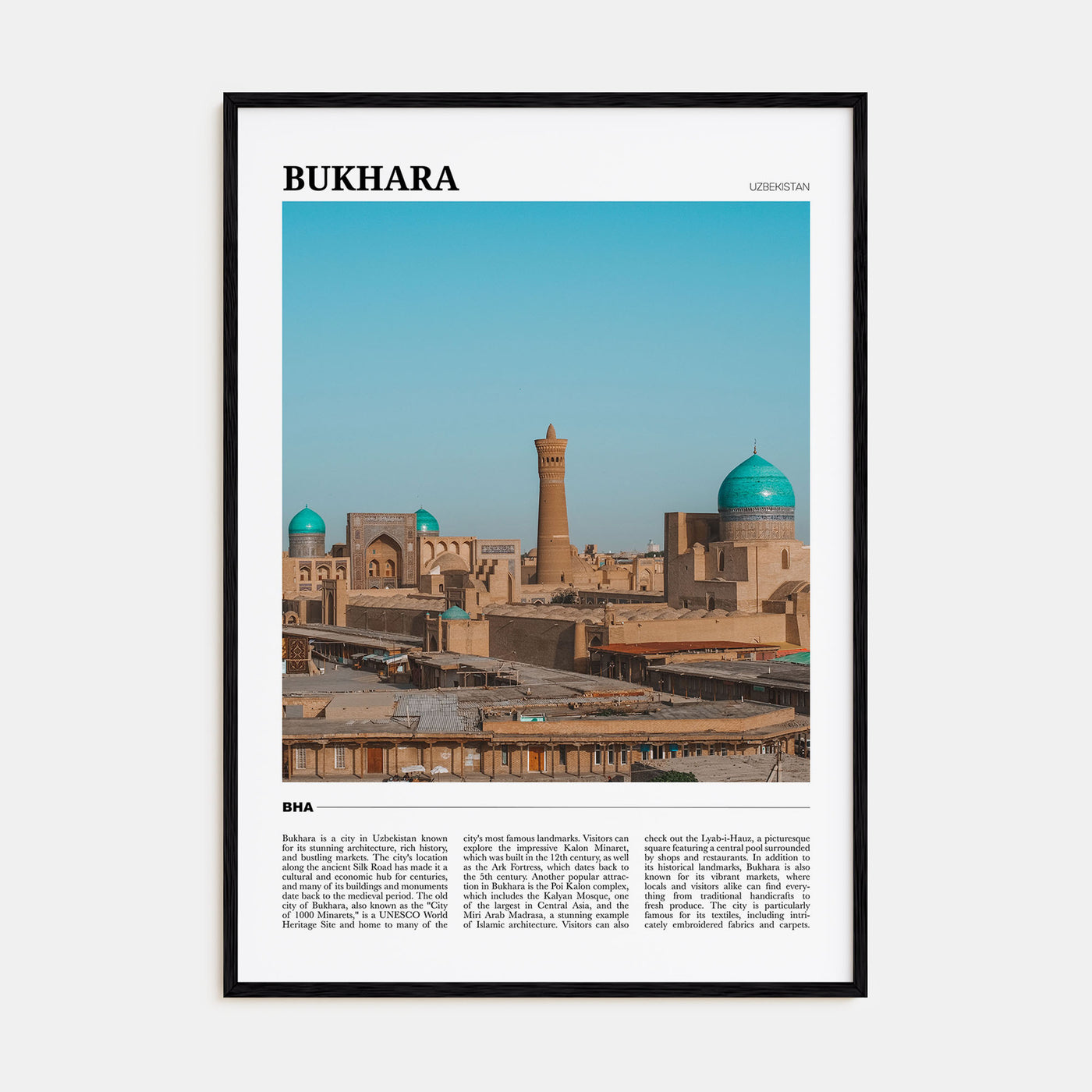 Bukhara Travel Color Poster