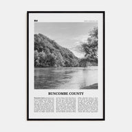 Buncombe County Travel B&W Poster