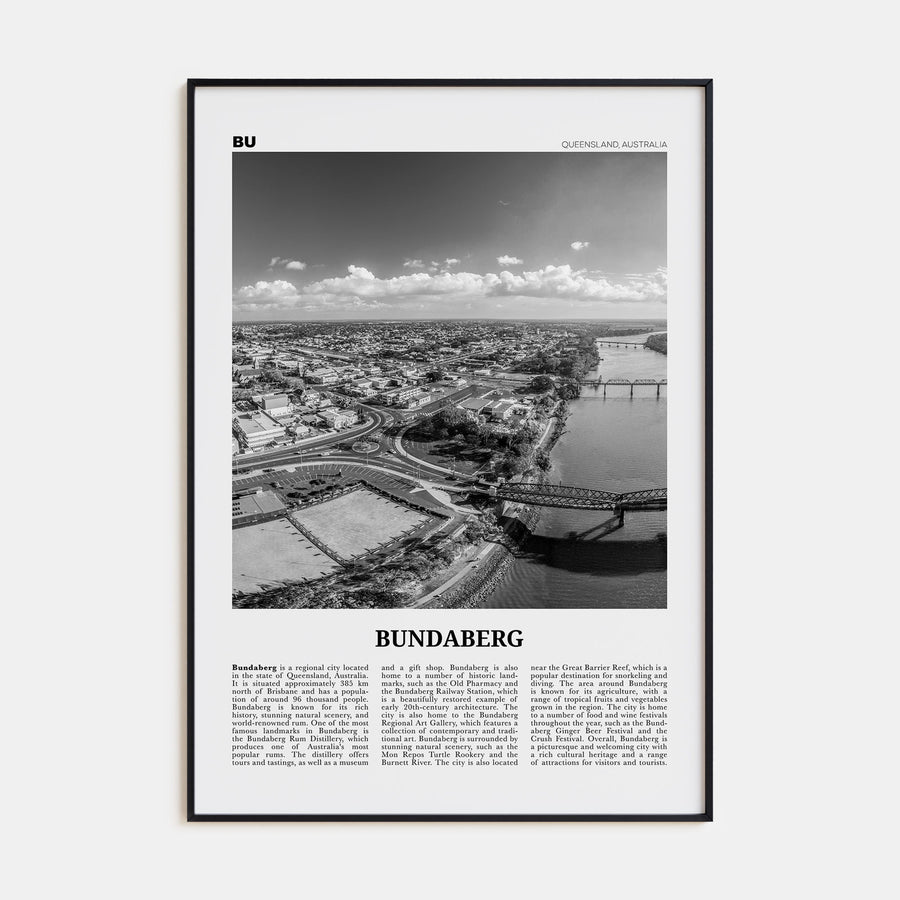 Bundaberg Travel B&W Poster