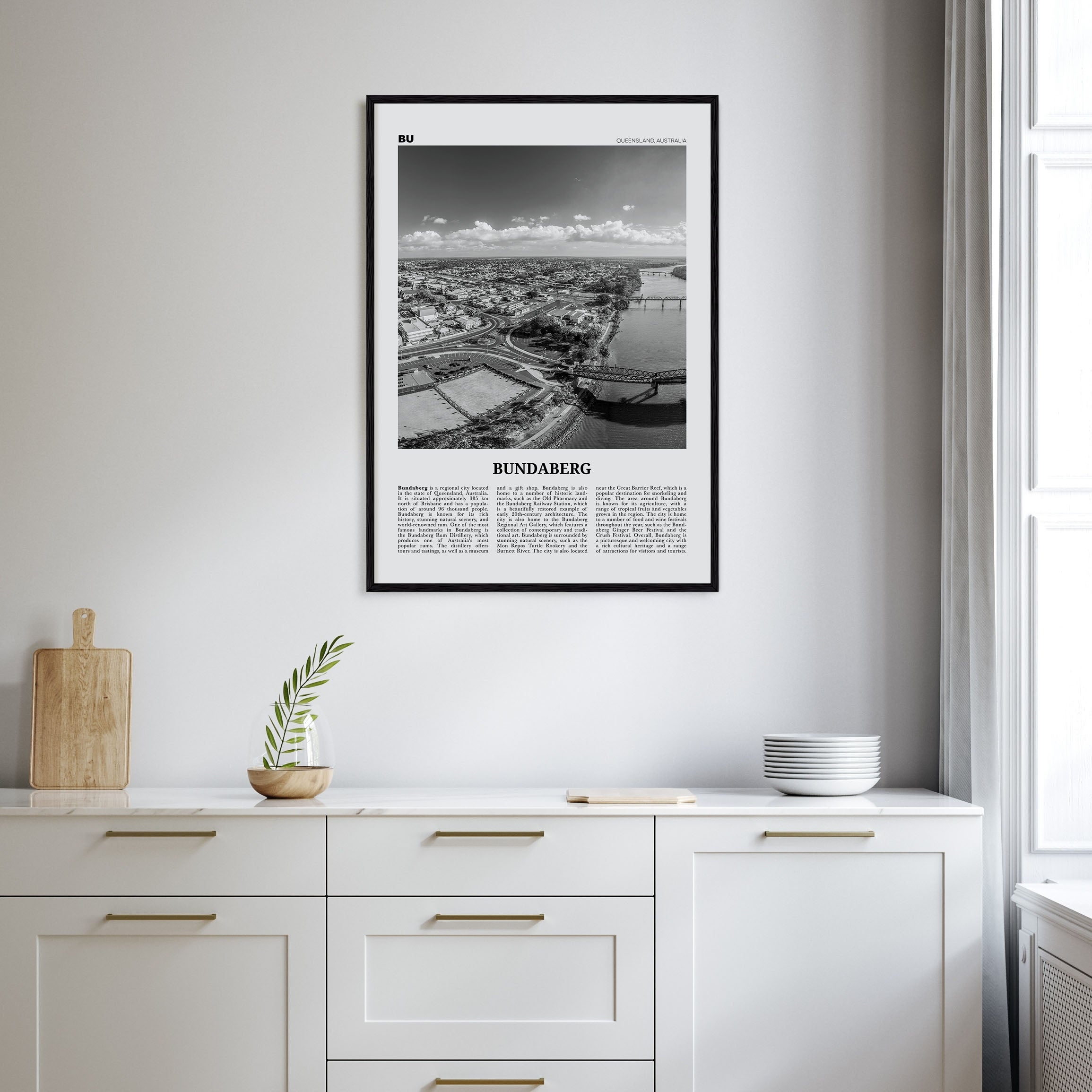 Bundaberg Travel B&W Poster