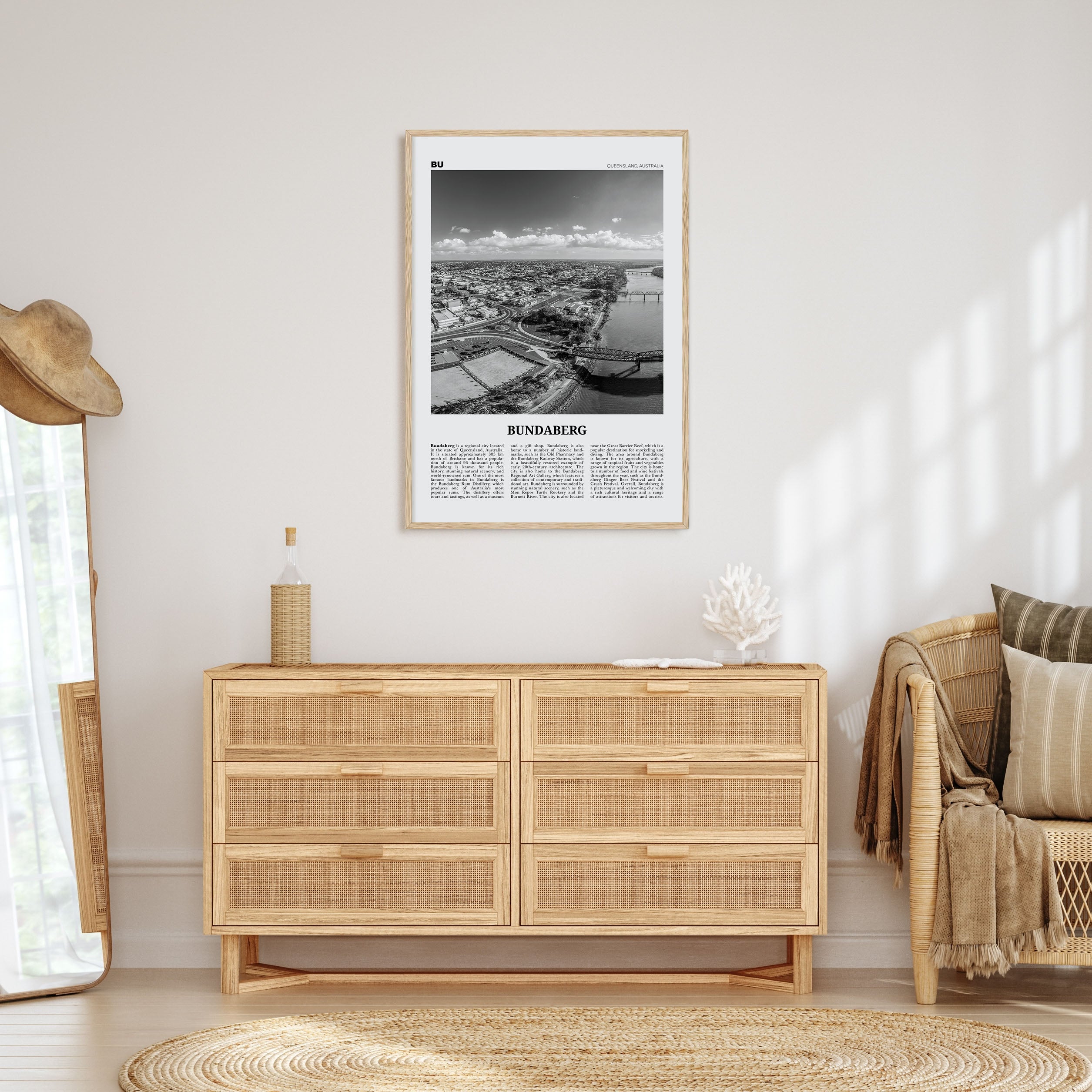 Bundaberg Travel B&W Poster