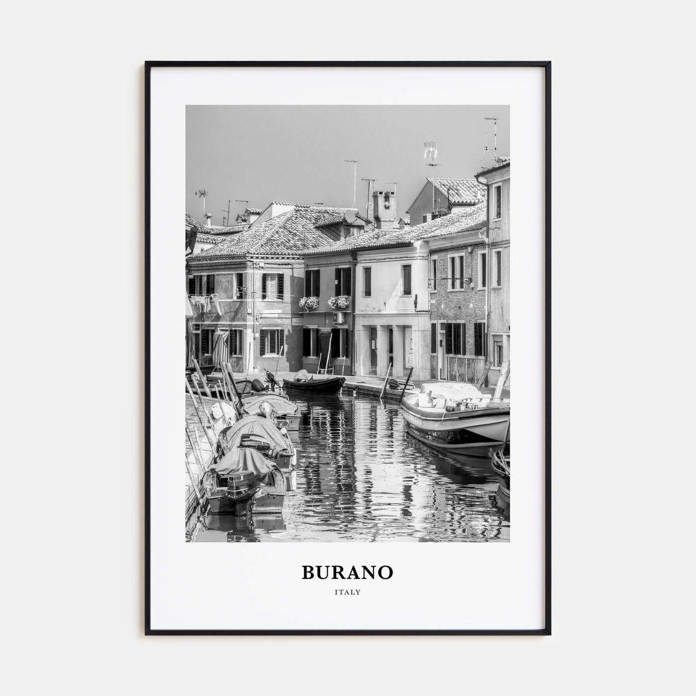 Burano Portrait B&W Poster