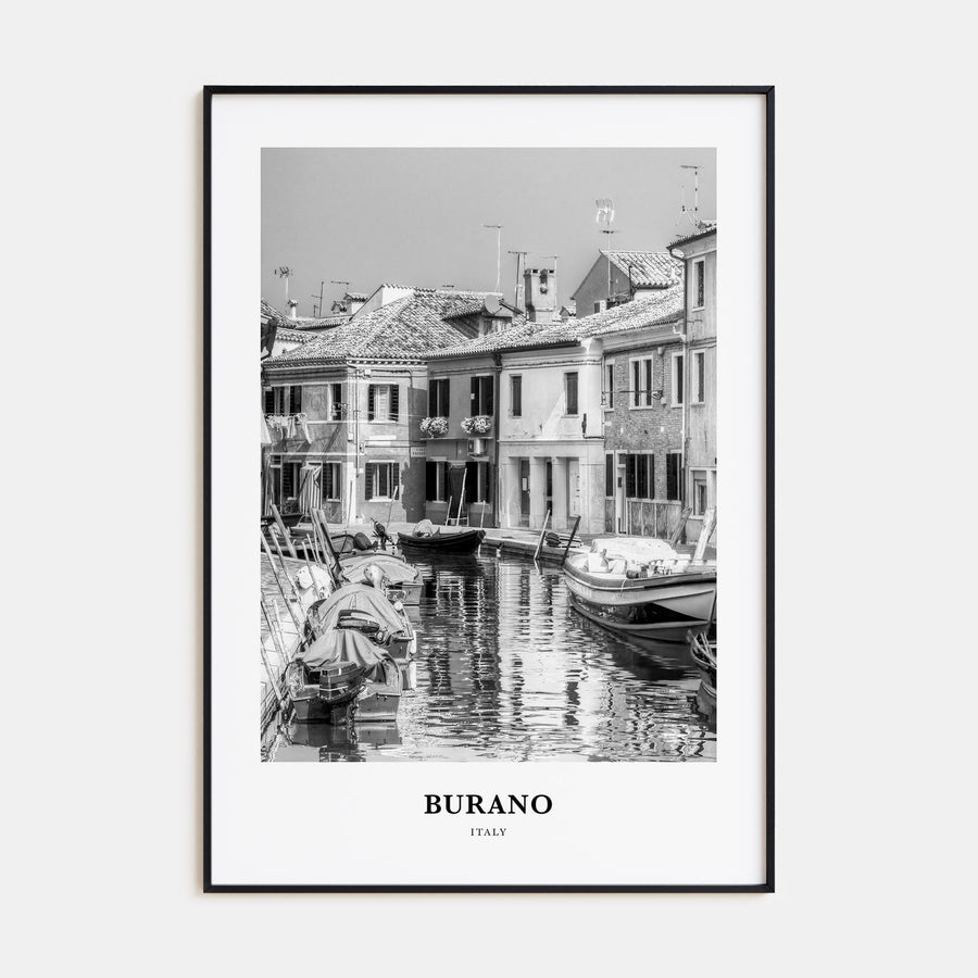 Burano Portrait B&W Poster