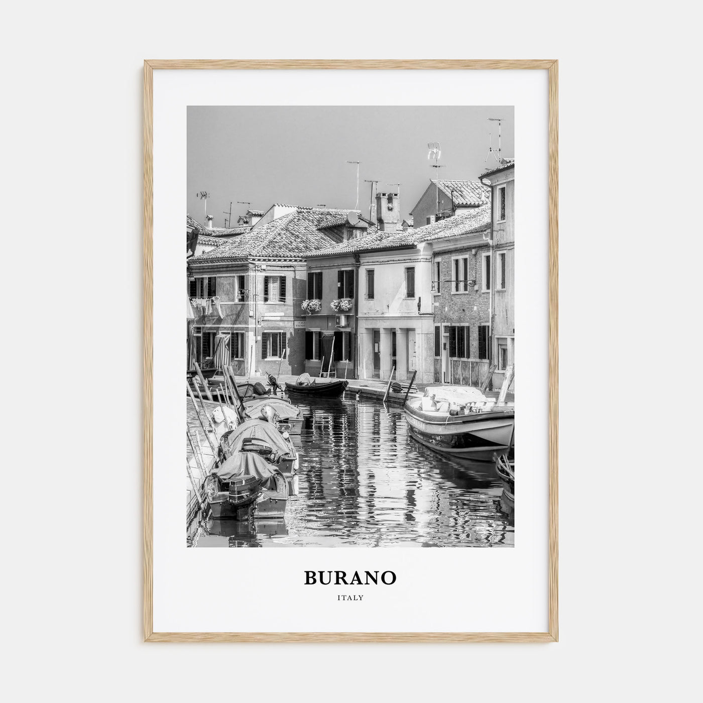 Burano Portrait B&W Poster