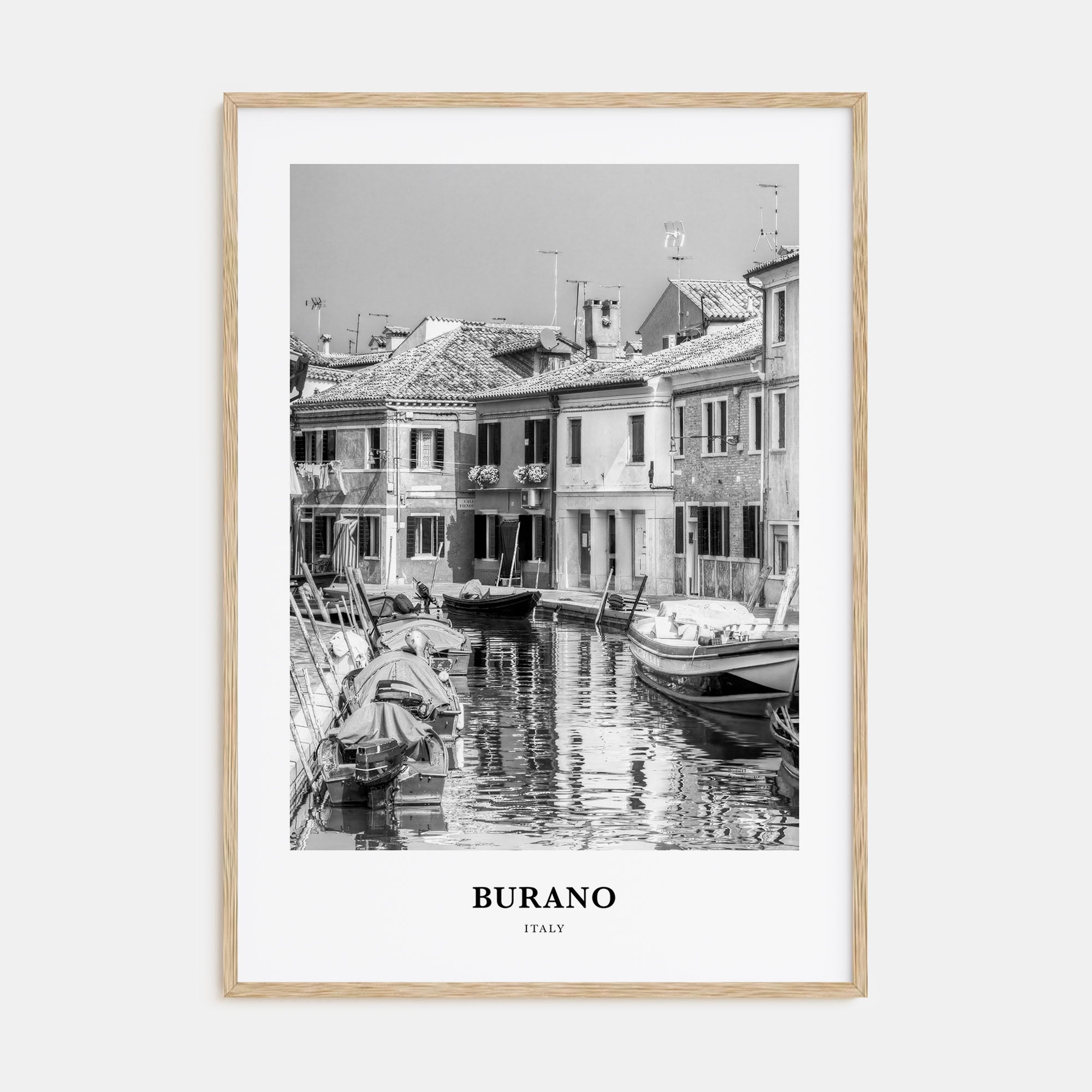 Burano Portrait B&W Poster