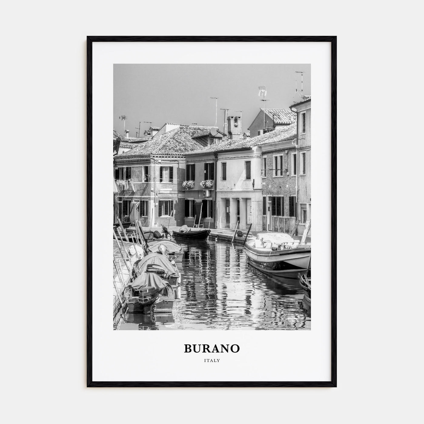 Burano Portrait B&W Poster