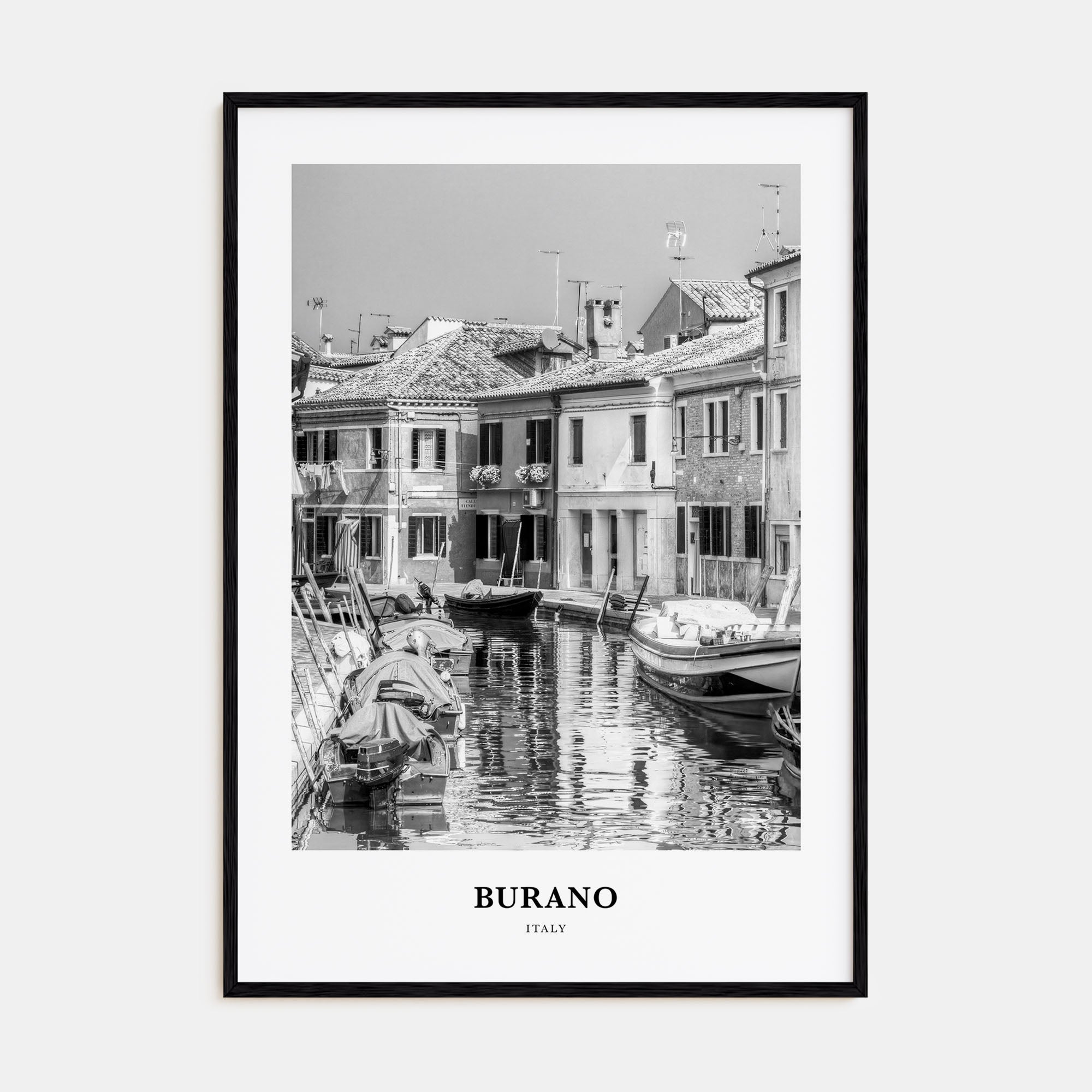 Burano Portrait B&W Poster