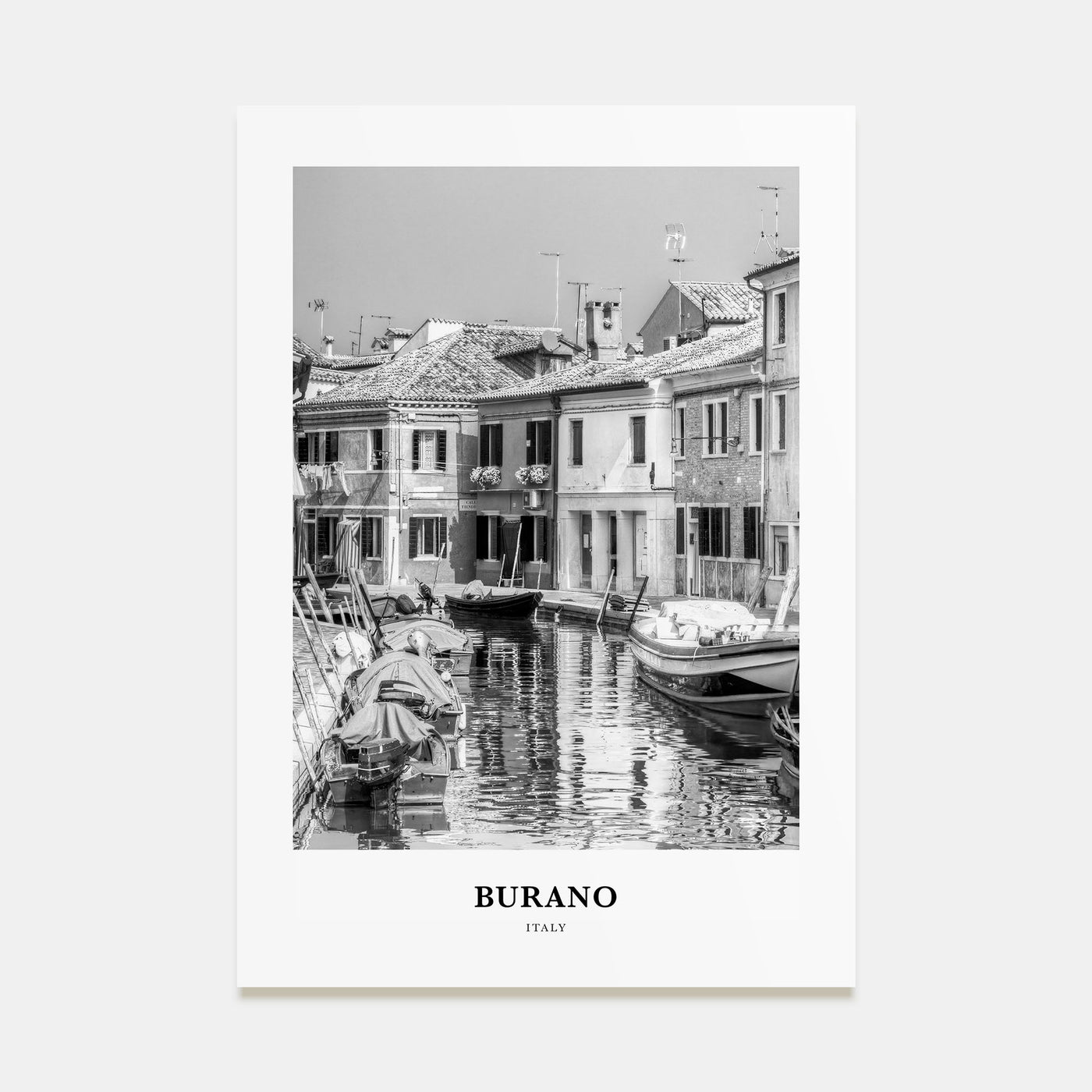 Burano Portrait B&W Poster