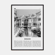 Burano Travel B&W Poster