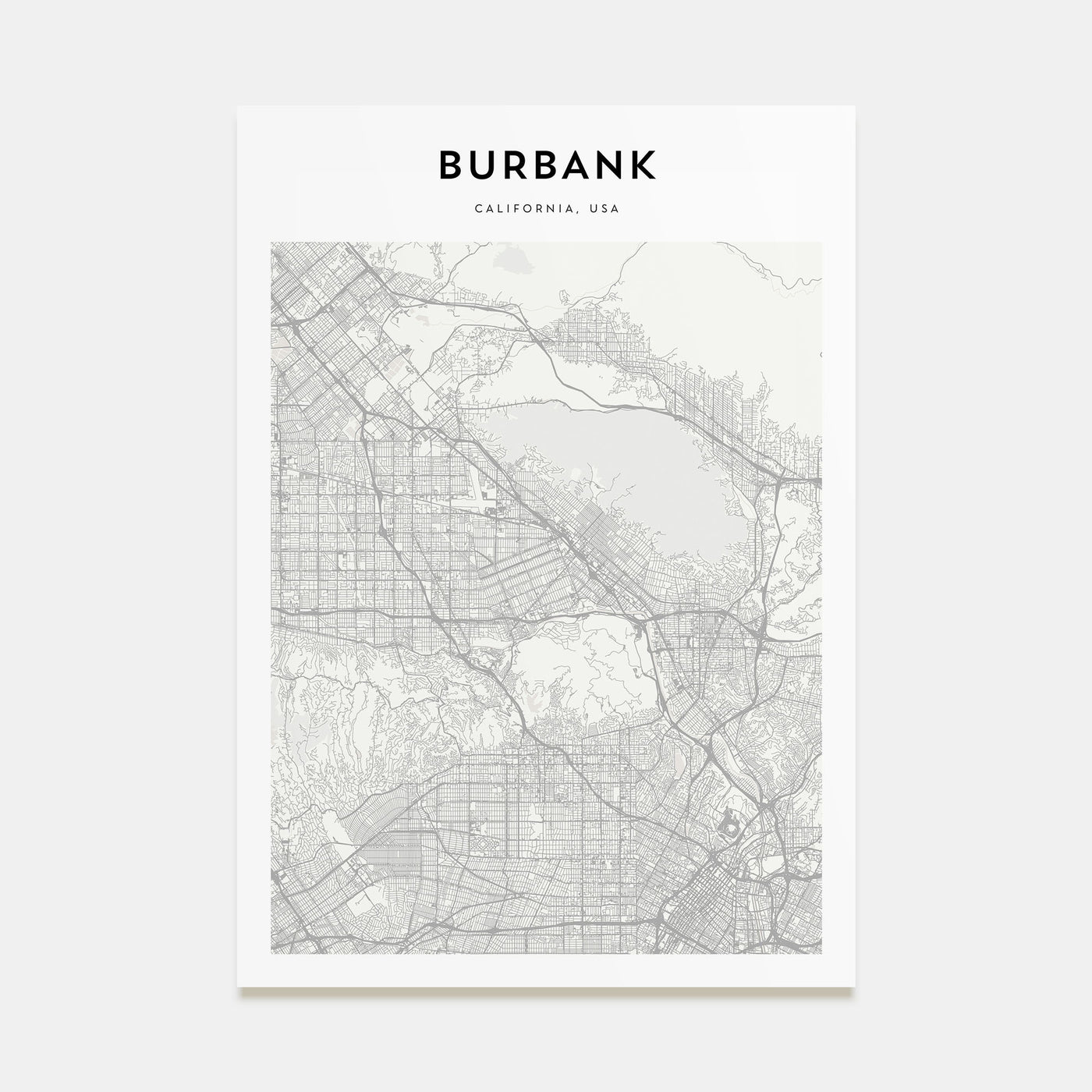 Burbank Map Portrait Poster