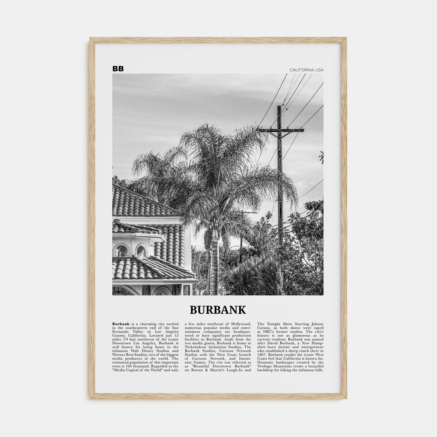 Burbank Travel B&W No 2 Poster