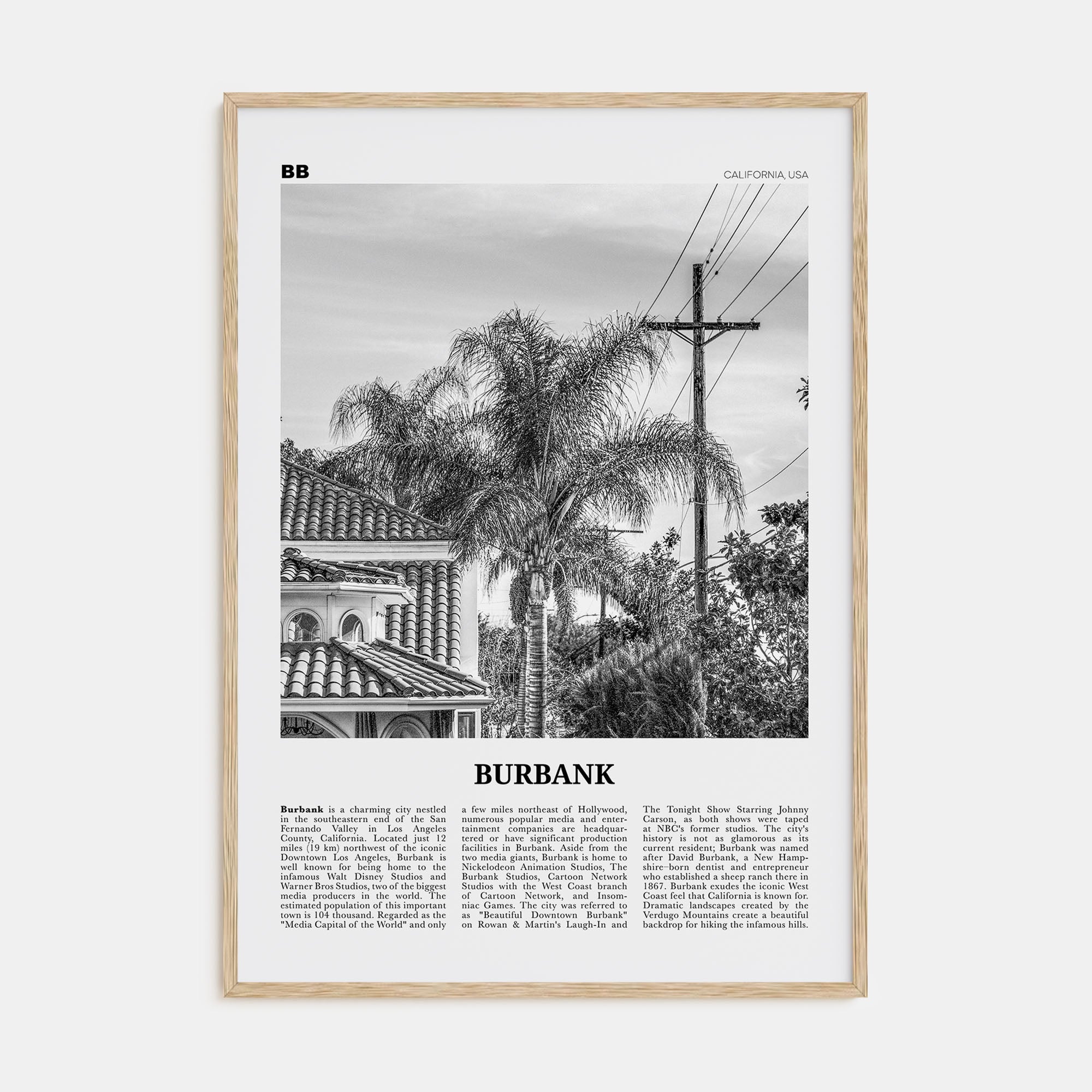 Burbank Travel B&W No 2 Poster