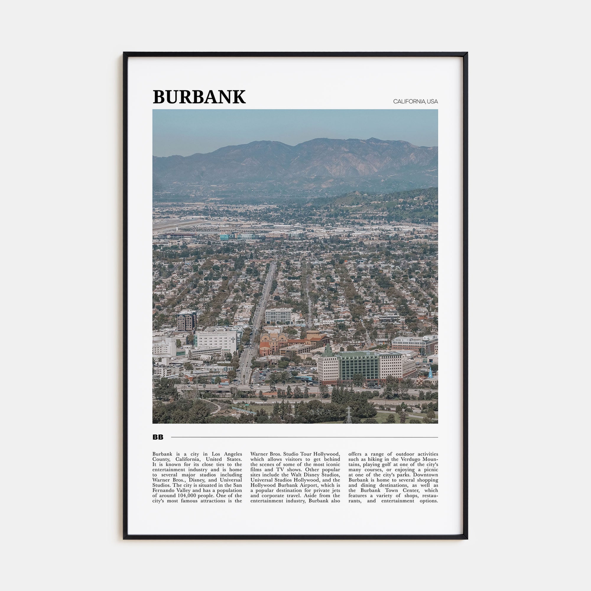 Burbank Travel Color Poster